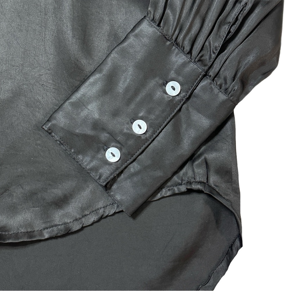 Laude The Label Museo Button Up Satin 100% Cupro Shirt Blouse In Size S - Picture 8 of 11